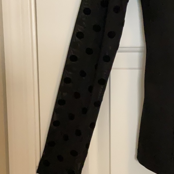 Guess New Black Top,velvet polka dots, Size XL.Elegant, flattering. Perfect - Picture 6 of 7